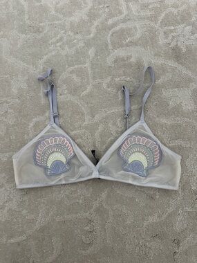 Urban Outfitters Lavender Sheer Shell Appliqué Bralette